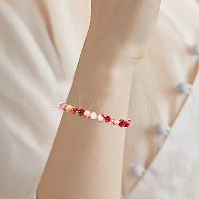 1 Strand Dyed Natural Gemstone Imitation Tourmaline Beads Strands G-SP0001-43-1