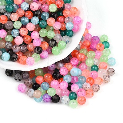 Baking Paint Imiation Jade Glass Beads X1-DGLA-S115-6mm-MY-1