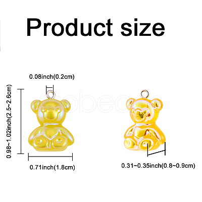 16Pcs 8 Colors Electroplated Resin Pendants CRES-FP0001-12-1
