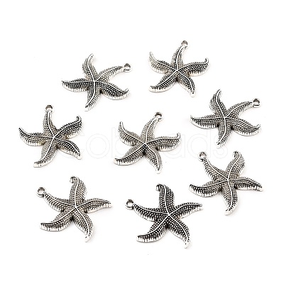 Tibetan Style Alloy Starfish/Sea Stars Pendants LS-TIBEP-Q041-119AS-NR-1