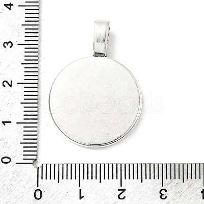 Tibetan Style Alloy Pendant Cabochon Settings TIBEP-Q061-10AS-LF-1