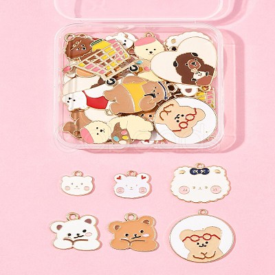 28Pcs 11 Styles Alloy Enamel Pendants ENAM-FS0003-17-1