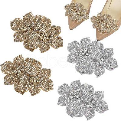 4Pcs 2 Colors Cloth Rhinestone Shoe Decorations FIND-FG0003-55-1