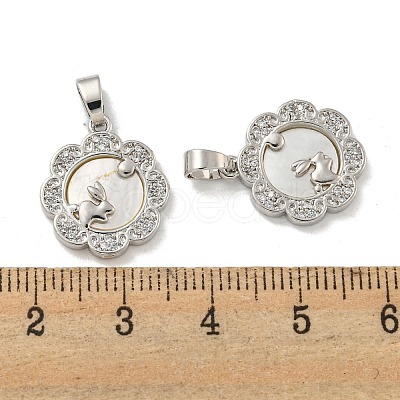 Brass Micro Pave Clear Cubic Zirconia Pendants KK-A214-23P-1