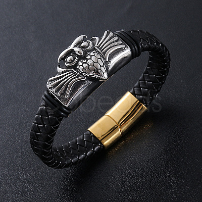 Braided PU Leather Bracelets WG9474-2-1