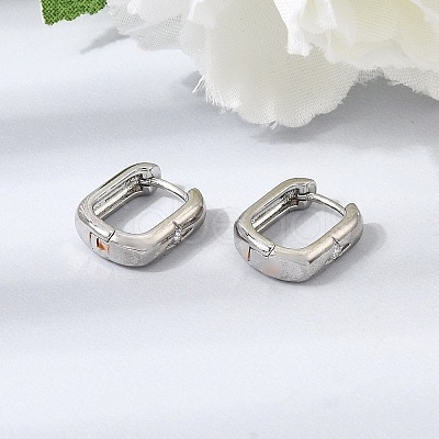 Brass Micro Pave Cubic Zirconia Hoop Earrings KK-CBA5585-09P-1