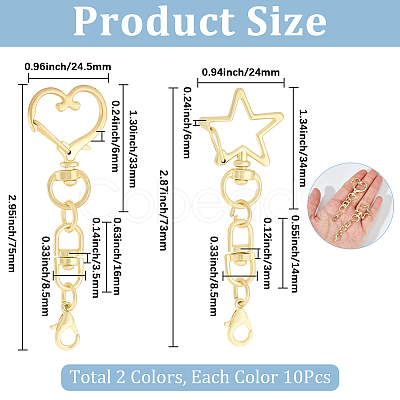 20Pcs 2 Styles Zinc Alloy Swivel Clasps FIND-SP0004-24LG-1