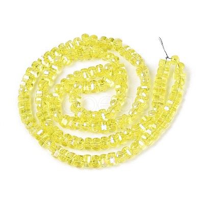 Electroplate Transparent Glass Beads Strands EGLA-N022-09A-B08-1