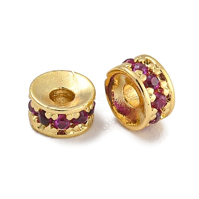 Rack Plating Brass Micro Pave Cubic Zirconia Beads KK-U030-29G-06-1