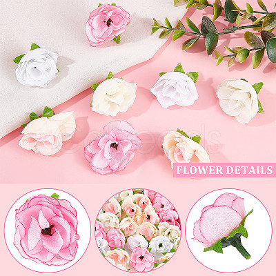 CRASPIRE 100Pcs 4 Colors Cloth Imitation Rose AJEW-CP0001-84-1