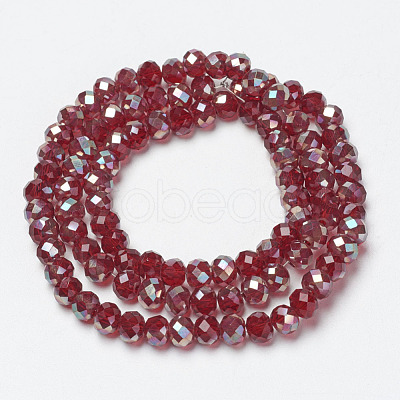 Electroplate Glass Beads Strands EGLA-A034-T4mm-J10-1