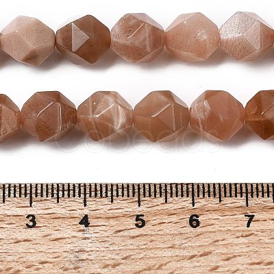 Natural Peach Moonstone Beads Strands G-Z119-A18-03-1