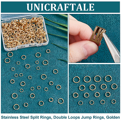320Pcs 4 Styles 304 Stainless Steel Split Rings STAS-UN0060-30-1