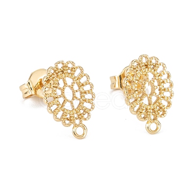 Eco-Friendly Brass Stud Earring Findings KK-H761-01G-1