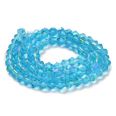 Transparent Electroplate Glass Beads Strands GLAA-F029-4mm-D19-1