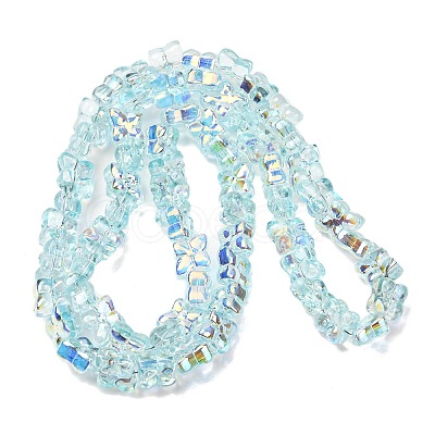 Transparent Glass Beads Strands GL-CBAAE04-02F-1