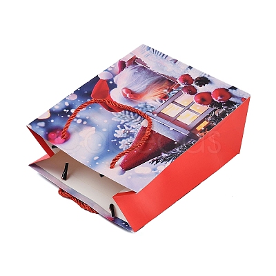 Christmas Paper Gnome Printed Tote Bags ABAG-P015-01B-1