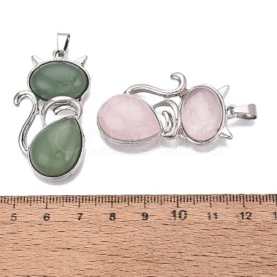 Natural & Synthetic Mixed Gemstone Pendants GG-N001-03P-1