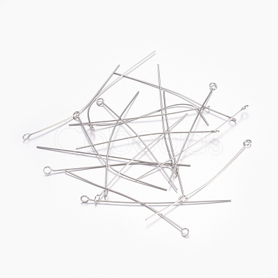 Tarnish Resistant 304 Stainless Steel Eye Pins STAS-O105-01P-0.6x55mm-1