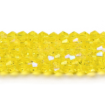 Transparent Electroplate Glass Beads Strands GLAA-F029-3mm-D21-1