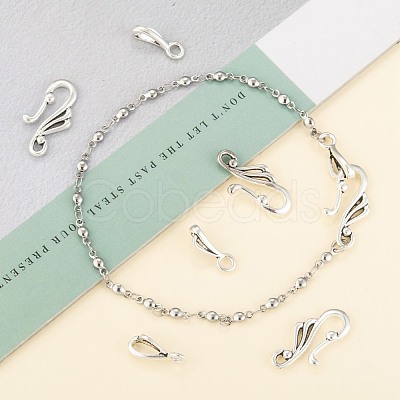 Tibetan Silver Hook and Eye Clasps LF1157Y-1