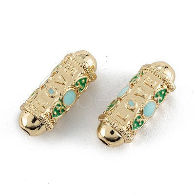 Real 18K Gold Plated Brass Tube Beads KK-A155-23G-B-1