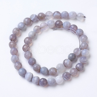 Natural Banded Agate Beads Strands X-G-G754-02-8mm-1