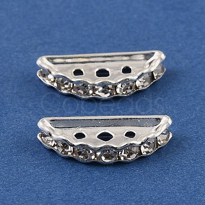 Brass Crystal Rhinestone Spacer Bars RB-T019-02B-01S-1