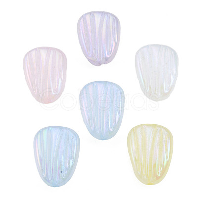 Rainbow Iridescent Plating Acrylic Beads OACR-N010-079-1