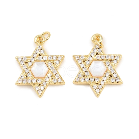 Brass Micro Pave Clear Cubic Zirconia Pendants KK-C170-10B-G-1
