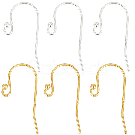 2 Colors 925 Sterling Silver Earring Hooks STER-BBC0006-24A-1