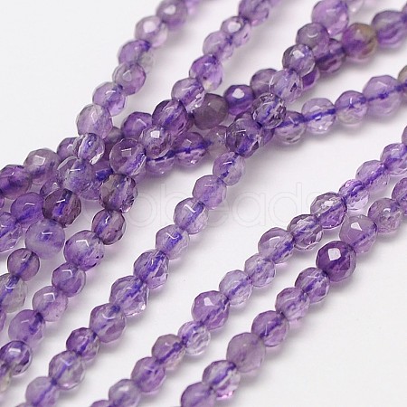 Grade AA Natural Amethyst Beads Strands X-G-A129-3mm-E02-1