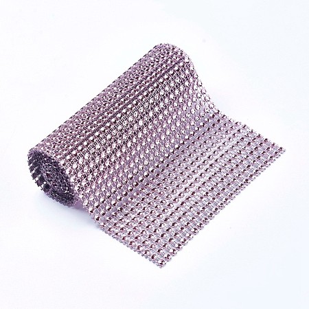 Plastic 24 Rows Rhinestone Mesh Wrap Roll AJEW-WH0066-02D-1