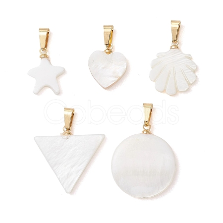 Natural Freshwater Shell Pendants PALLOY-JF05137-1