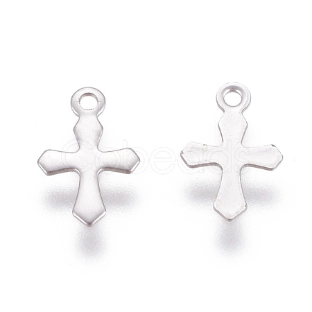 Tarnish Resistant 316 Surgical Stainless Steel Tiny Cross Charms STAS-E470-03P-1