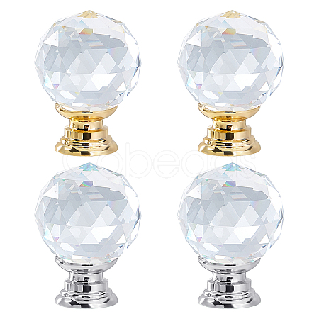 4Pcs 2 Style Quartz Crystal Drawer Knobs FIND-FH0002-85-1
