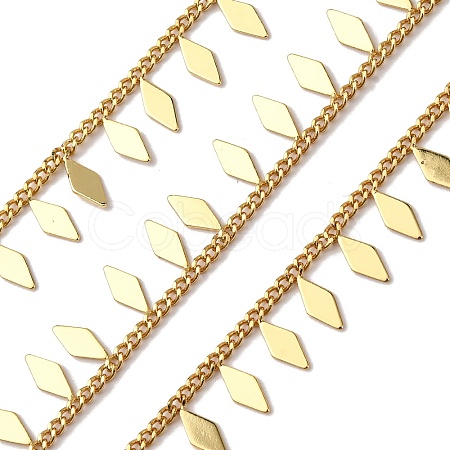 Brass Rhombus Charms Link Chains CHC-H113-06G-1