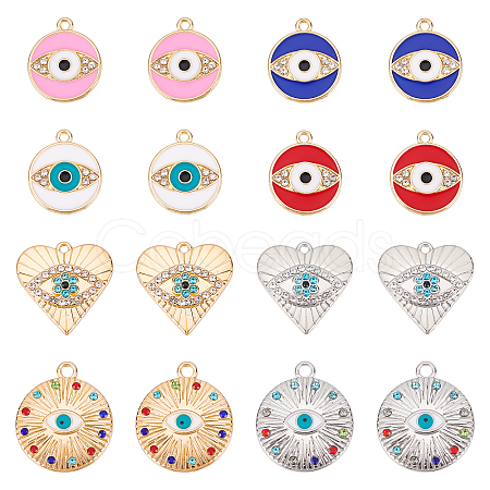 32Pcs 8 Style Rack Plating Alloy Enamel Pendants FIND-FH0005-06-1