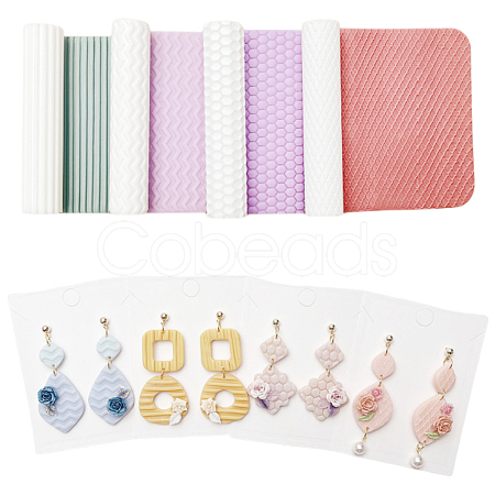 4Pcs Plastic Polymer Clay Texture Roller for Making Earrings DIY-WH0622-471C-1