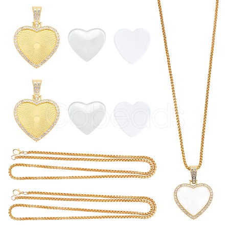 Alloy Rhinestone Pendant Necklaces NJEW-WH0008-01G-1