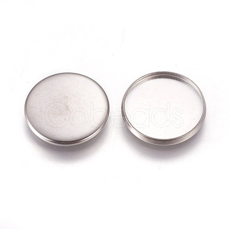 Tarnish Resistant 304 Stainless Steel Plain Edge Bezel Cups STAS-E460-10P-16mm-1