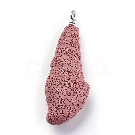 Synthetic Lava Rock Pendants G-P409-C01-1