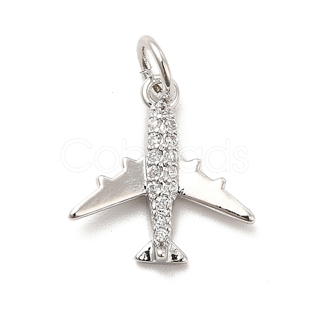 Rack Plating Brass Micro Pave Cubic Zirconia Charms KK-K270-39P-1