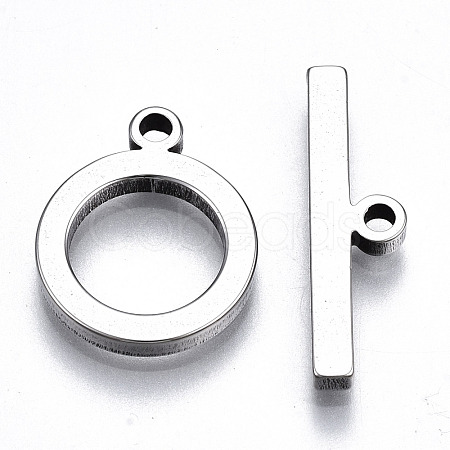 Tarnish Resistant 201 Stainless Steel Toggle Clasps X-STAS-Q241-008P-NF-1