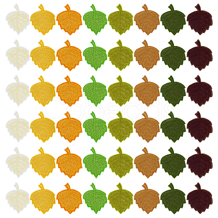 48Pcs 8 Colors Computerized Embroidery Cloth Hot Melt Adhesive Patches DIY-FG0007-93-1