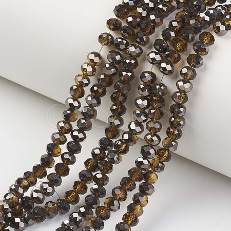 Electroplate Transparent Glass Beads Strands EGLA-A034-T6mm-P15-1