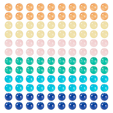 96Pcs 6 Colors Natural Mashan Jade Round Beads G-TA0002-36-1