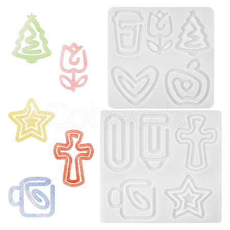 2Pcs 2 Styles Paperclip Silicone Molds DIY-TA0015-09-1