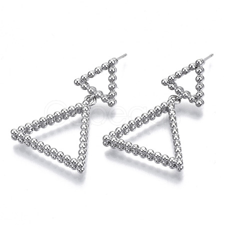 Brass Dangle Stud Earring KK-N232-106P-NF-1