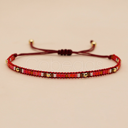 Bohemian Glass Seed Beaded Braided Bead Men NH0073-1-1